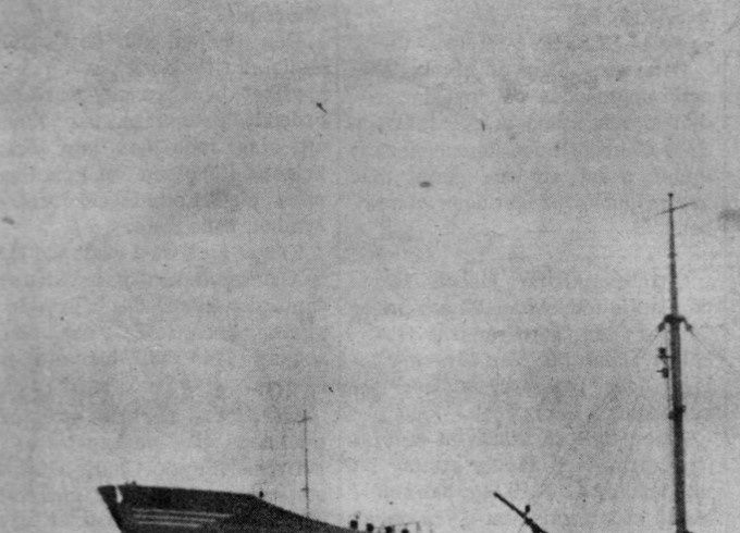 GT den 11 nov -70 Gick på grund 10 meter från land
